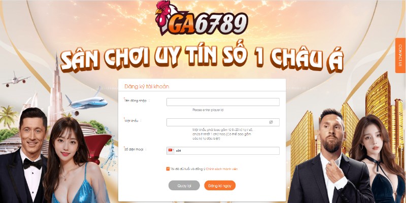 Hướng dẫn đăng ký GA6789 qua website