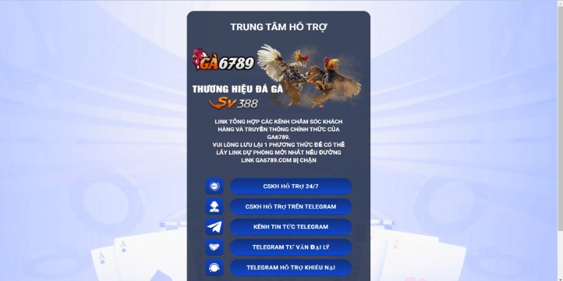 Các kênh liên hệ GA6789 được nhà cái cung cấp